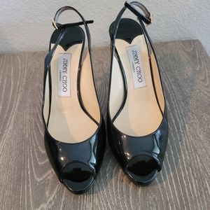 SALE!!  JIMMY CHOO black shiny heels